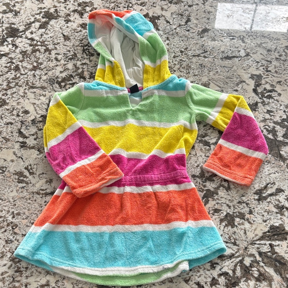 GAP Kids Hooded Terry Coverup in Bright Stripe Colors